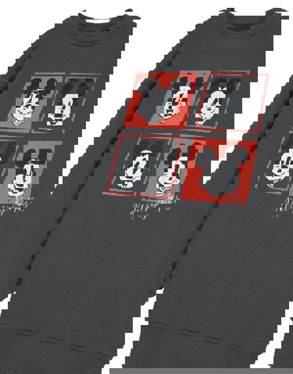 Disney Boys Grey Mickey Mouse Squares Sweatshirt