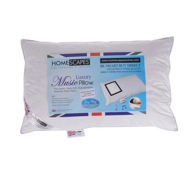 HOMESCAPES Duck Feather and Down Music Pillow With Speakers