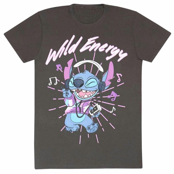 Lilo & Stitch Unisex Adult Wild Energy T-Shirt - Charcoal