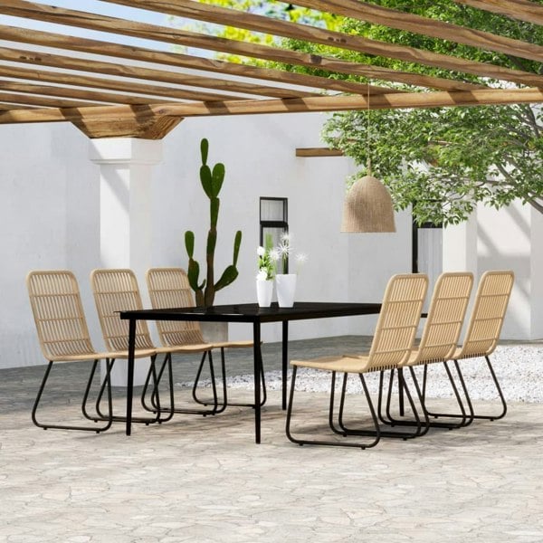 Berkfield 7 Piece Garden Dining Set Oak