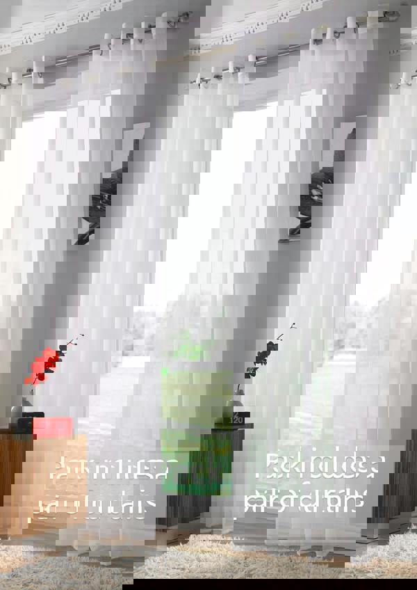 Luxury Living Voile Ring Top Curtain Panel Pair