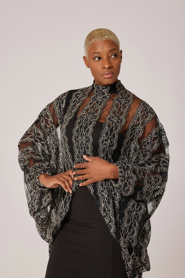 Lioness by TF Lace Luxe Tunic - Black & Gold