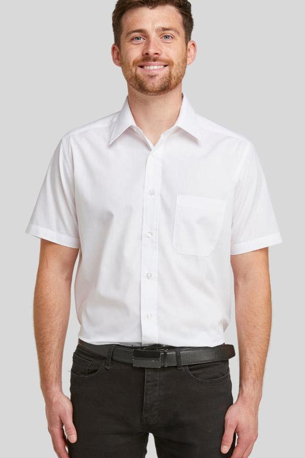 White Classic Easy Care Short Sleeve Shirt