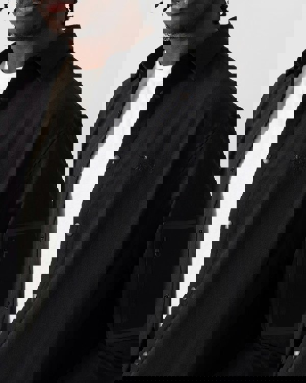 BOSS Green Lite Mens Water-Repellent Overshirt with Four-Way Stretch - Black 001