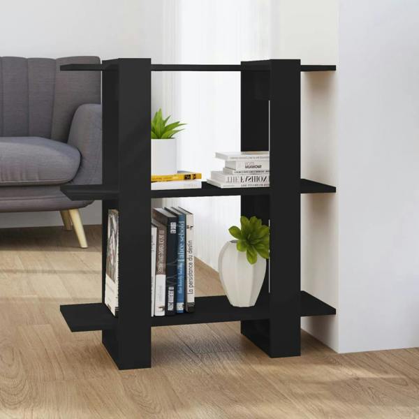 Berkfield Book Cabinet/Room Divider Black 80x30x87 cm