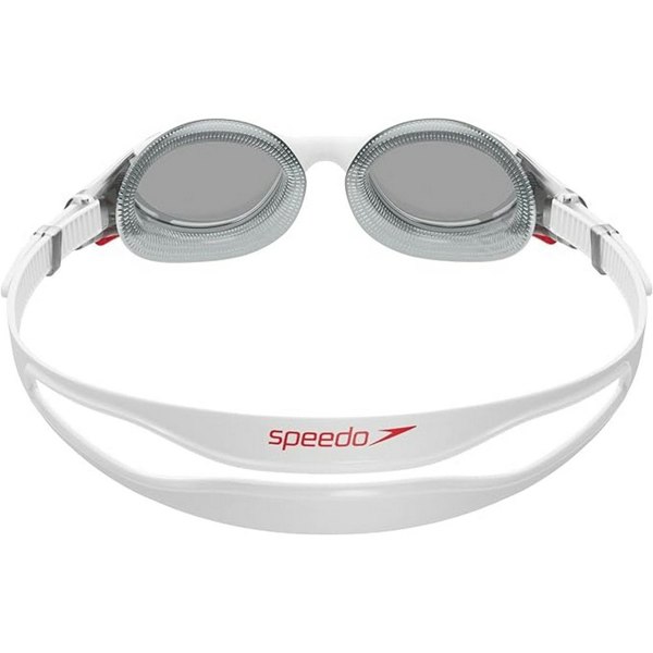 Speedo Mens Biofuse Swimming Goggles - White/Red/Smoke