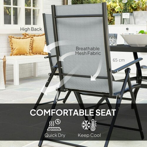 Wyld Haus Mattilo 4 Seater Light Grey Mesh and Black Steel Frame Dining Set