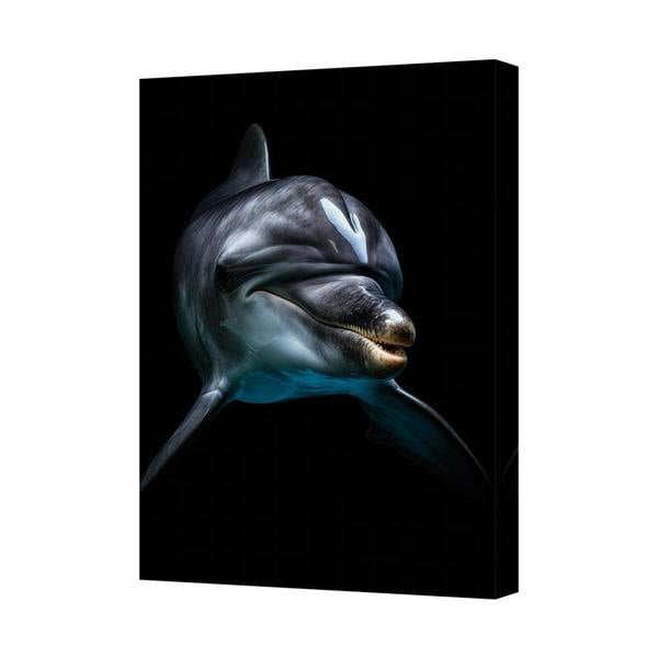 Benjamin Tate Design Dolphin Canvas Wall Art Modern Ocean Theme Print For Home Decor