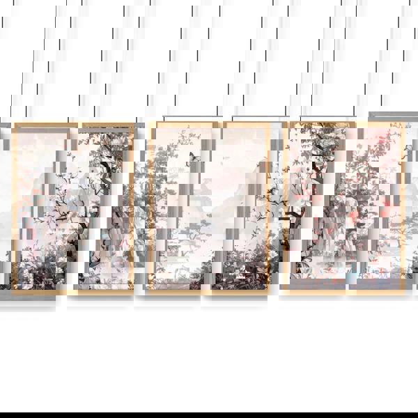 Living Room Picture Wall | Set of 3 Chinoiserie Wall art Prints