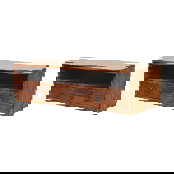 Artisan Furniture Solid Wood Lunar 2 Drawer Chestnut Wall Mounted Media Unit