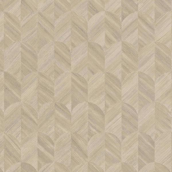 Grandeco Boutique Amber Art Deco Geo Luxury Weight Embossed Wallpaper, Deep Taupe