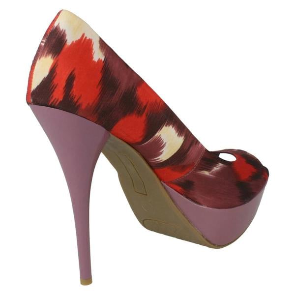 Spot On Ladies Spot On High Heel Platform Open Toe Court Shoe