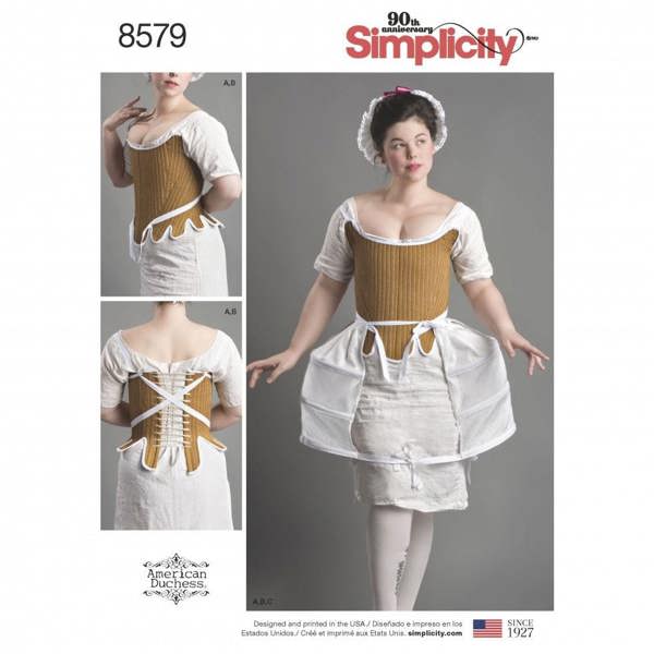 Simplicity Sewing Pattern 8579, Corsets, Costumes, Vintage Style for Women, D5 (4-6-8-10-12) - Advanced