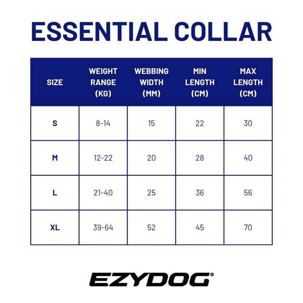 EzyDog Essential Adjustable Dog Collar in Blue