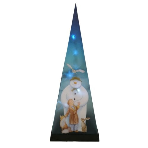 Samuel Alexander 35cm Battery Operated Laser Pyramid Christmas Decoration - The Snowman and Friends