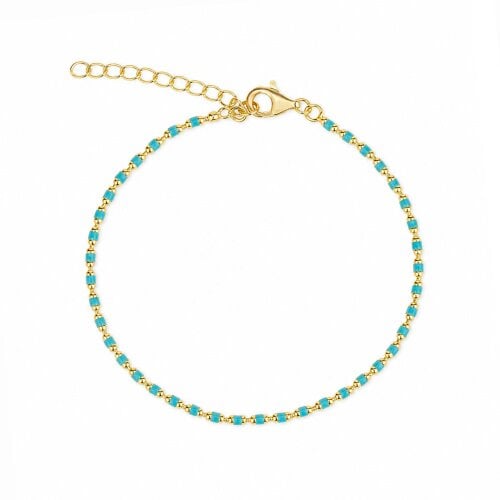 Spero London Eau de Nil Enamel Mine Beaded Bracelet