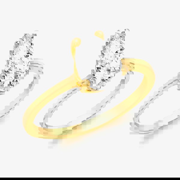 T. H. Baker 9ct Yellow Gold Pear-Cut Crystal Solitaire Ring 1.84.6251