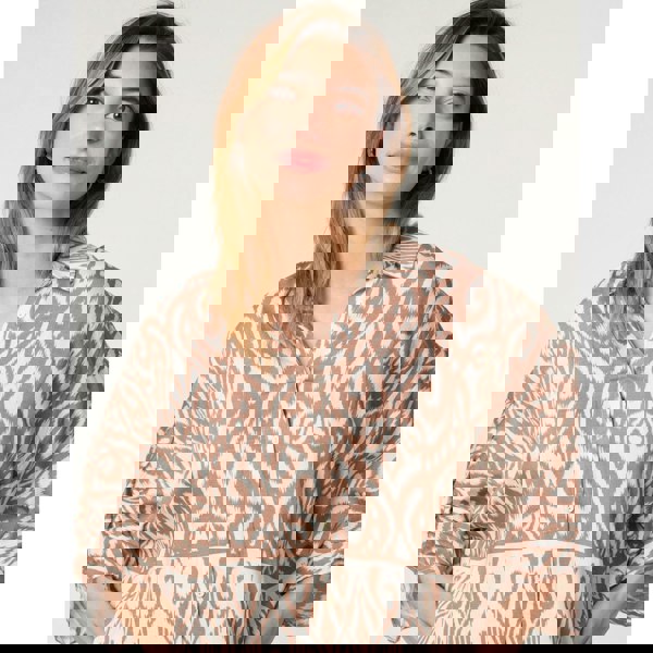 Blue Vanilla Printed Oversized Shirt