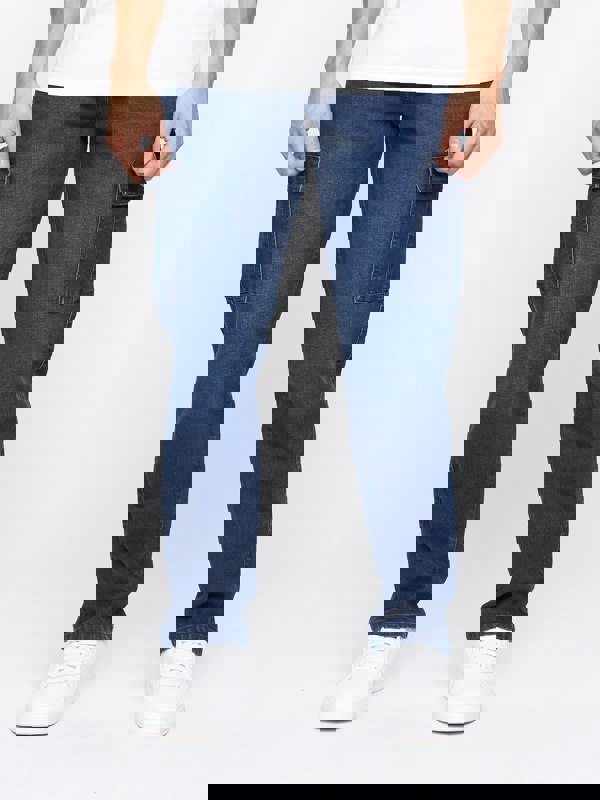 Crosshatch Kremtap Cargo Jeans Dark Wash