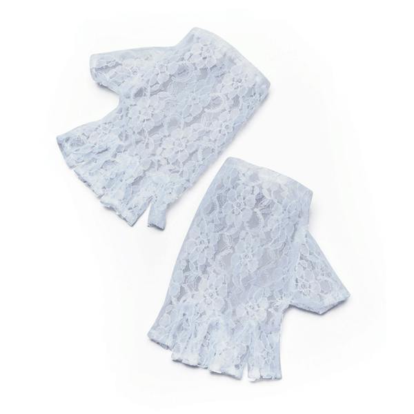 Bristol Novelty Womens/Ladies Short Fingerless Lace Gloves (1 Pair) - White - 