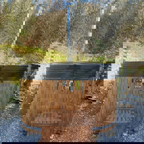 Wood Fired Ofuro Style Hot Tub, Fibreglass/ Liner, for couples.