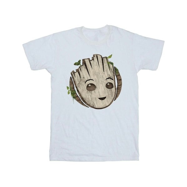 Marvel Mens I Am Groot Wooden Head T-Shirt - White