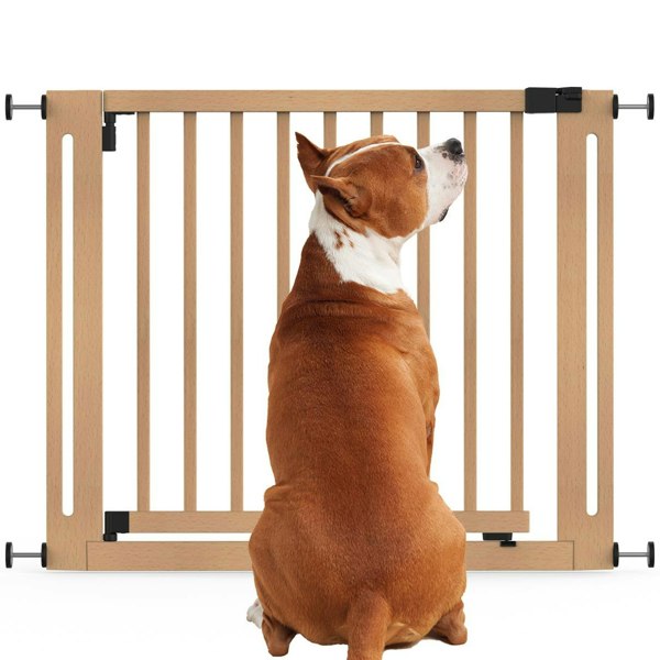 Bettacare Wooden Elegance Dog Gate, Natural, 95cm - 103cm, Pressure Fit Pet Gate, 73cm Extra Wide Doorway, Easy Installation