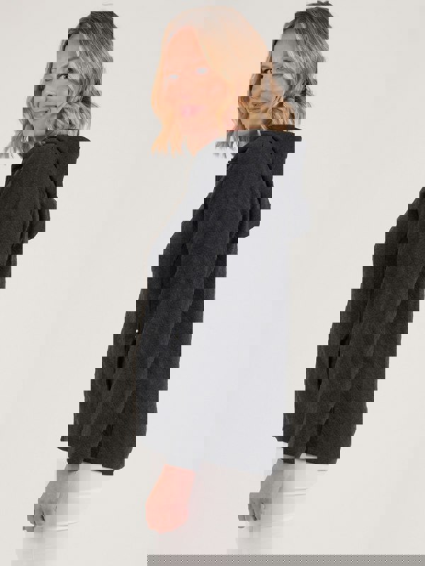 PennyPlain Quilt Hooded Zip Up - Charcoal