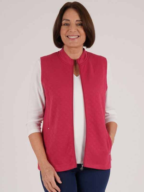 PennyPlain Quilt Gilet - Berry