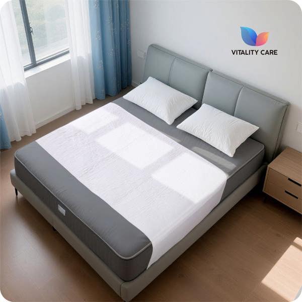 Vitality Care Incontinence Washable Bed Pads Reusable Tumbler dry Bed Size With Tucks & Tuck Tool