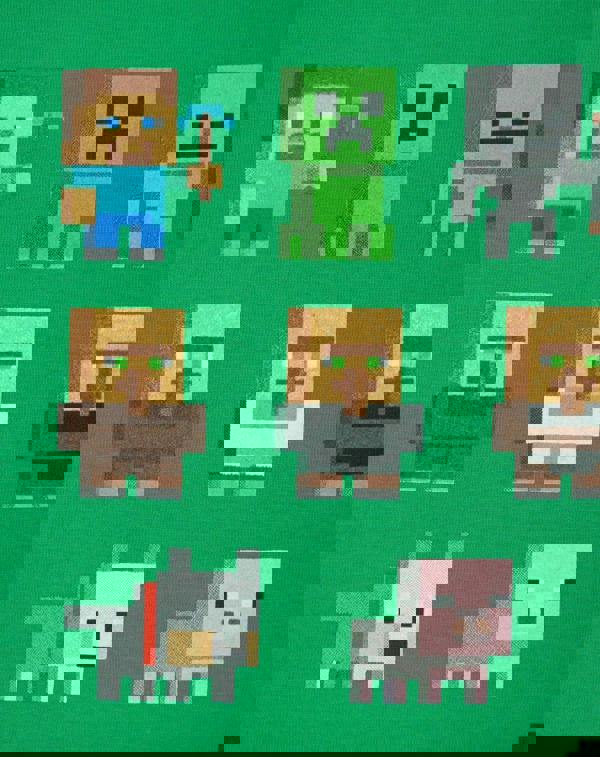 Minecraft Boys Green Sprites Short Sleeved T-Shirt