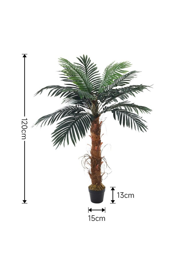 Living and Home 120cm Simulated Plant Indoor Outdoor Palm Tree Decor with Pot