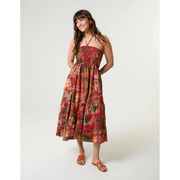 Blue Vanilla Tiered Halter Neck Dress