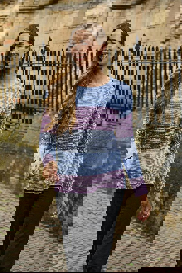 Ottoman Marl Colour Block Jumper