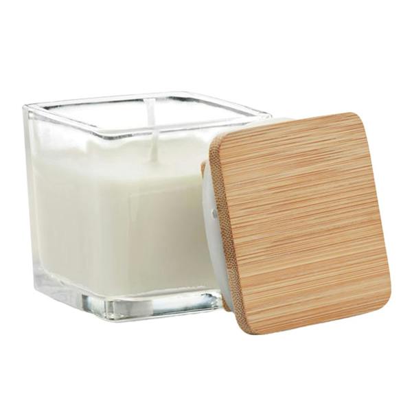 MidOcean Pila Vanilla Square Bamboo Scented Candle - White - 