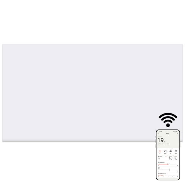 MYLEK Panel Space Heater White 1.5KW Eco, Smart and WiFi App Slimline Low Energy - Wall Mounted, Bathroom IPX4