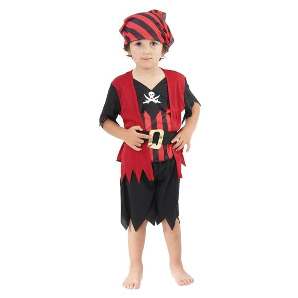 Bristol Novelty Boys Pirate Mate Costume - Black/Red - 