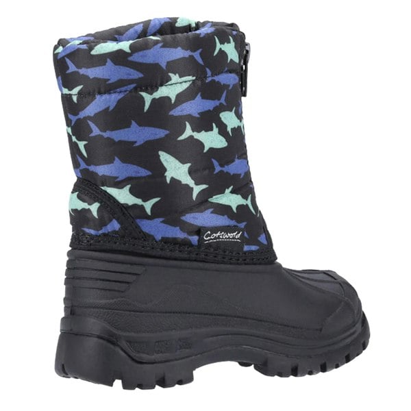 Cotswold Childrens/Kids Iceberg Shark Snow Boots - Black