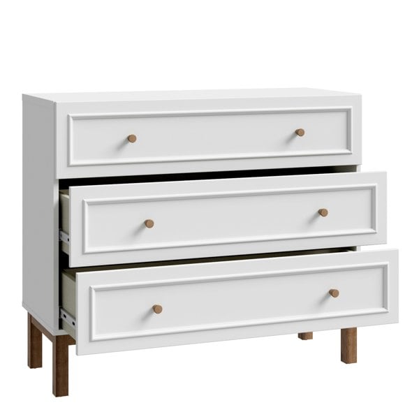 Furniture To Go Wensley 3 Drawer Chest in Light Grey and Oak