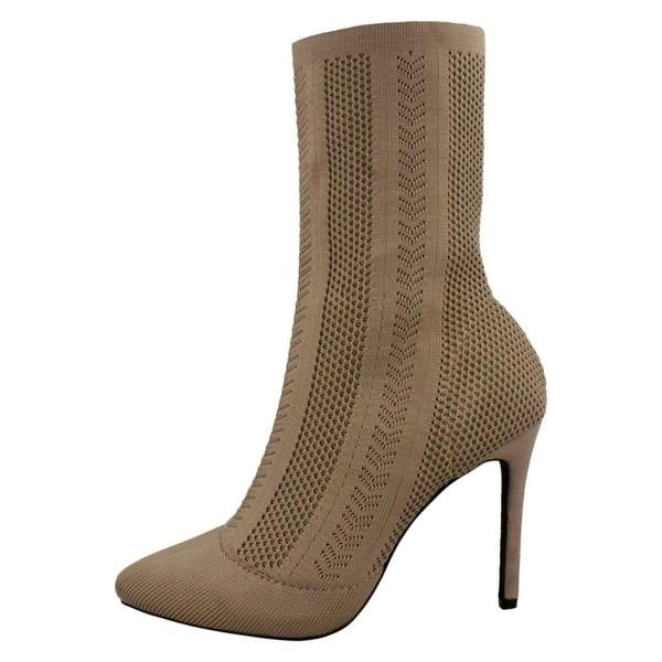 Anne Michelle Ladies Anne Michelle High Heel Knitted Calf Boots