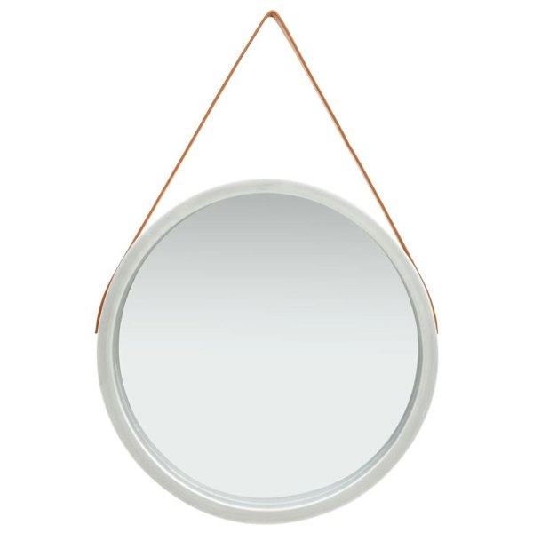Berkfield Wall Mirror with Strap 60 cm Silver