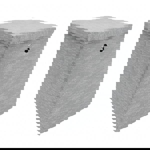 JVL Serena Foldable Fabric Storage Cube with Lid for Bedroom and Living Room Storage, Light Grey