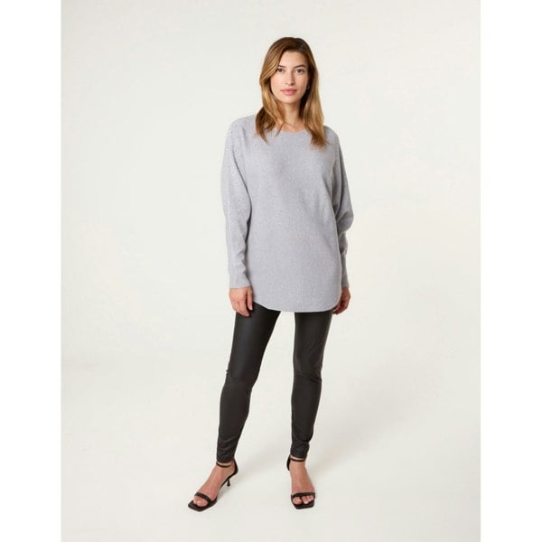 Blue Vanilla Long Sleeve Diamante Detailed Batwing Jumper