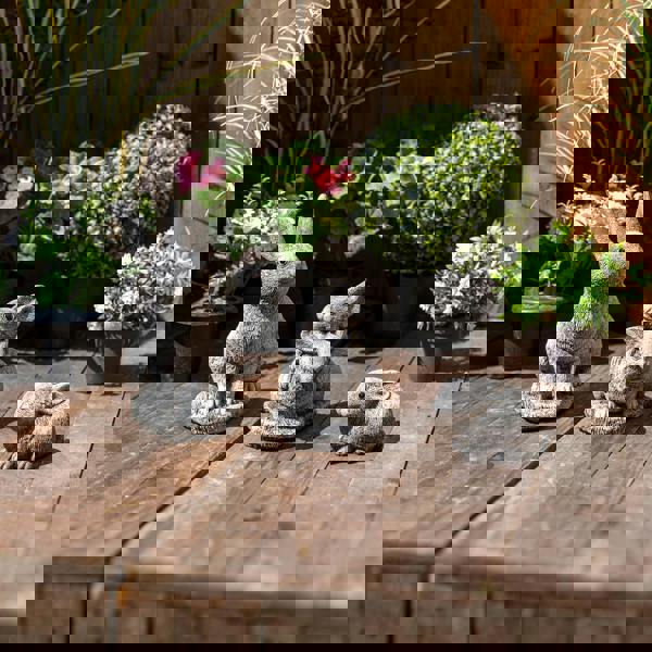 Set of 3 Bunny Rabbit Garden Ornaments