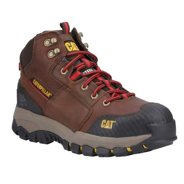 Caterpillar Mens Navigator Leather Mid Cut Safety Boots - Clay