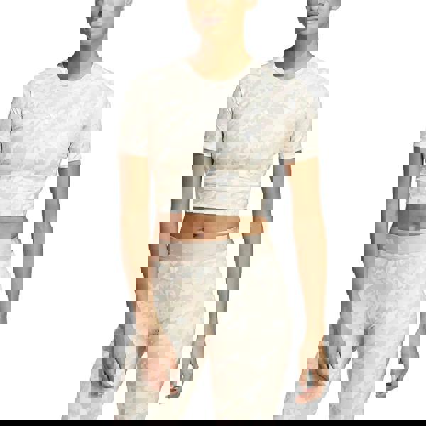 Adidas Womens/Ladies Camo All-Over Print Tight T-Shirt - Taupe - 