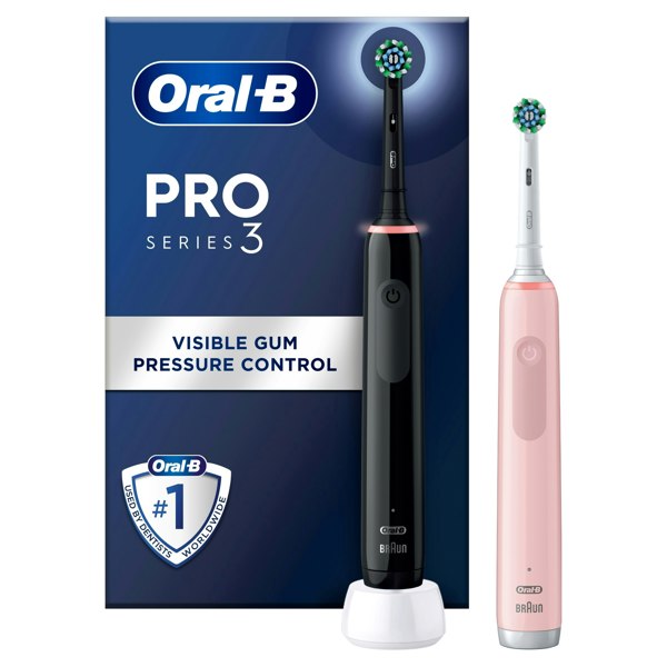 Oral-B Pro Series 3 Electric Toothbrushes - Black & Pink