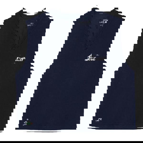 Lacoste Womens/Ladies Printed Ultra Dry Sport Crop Top - Blue