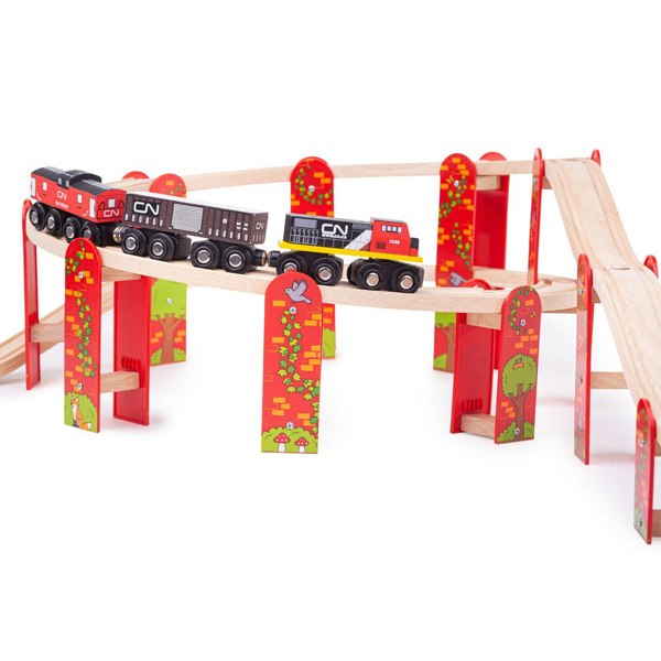 Bigjigs Rail Wooden High Level Expansion Set - 27 Pieces