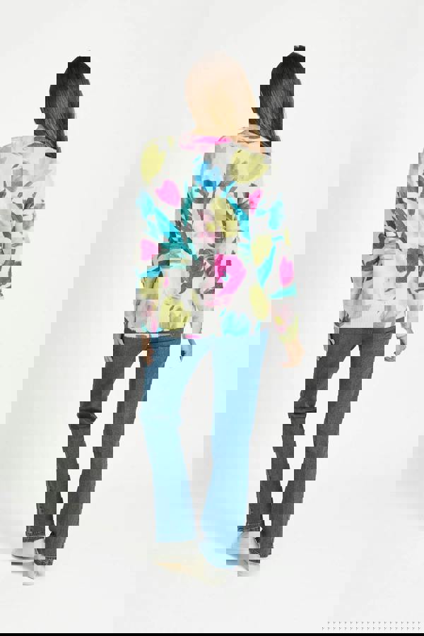 Mudflower Floral Print Fluffy Yarn Jumper